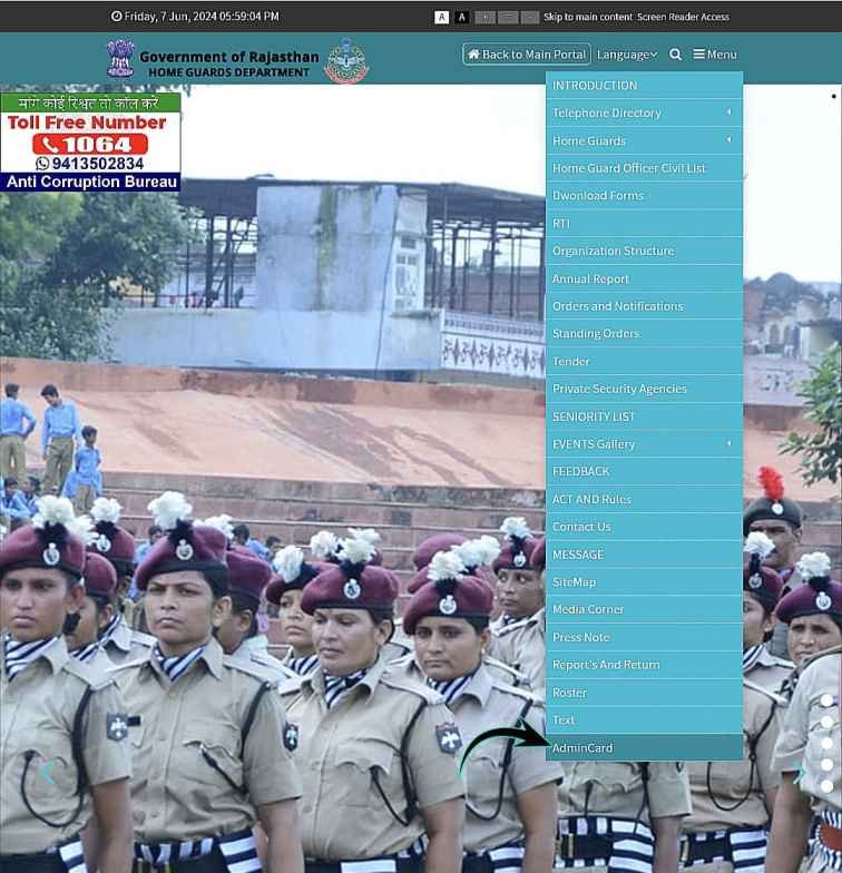 Download Rajasthan Home Guard Admit Card 2024