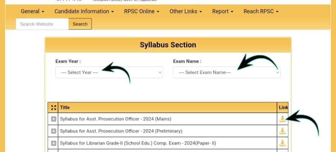 RPSC 1st Grade Syllabus