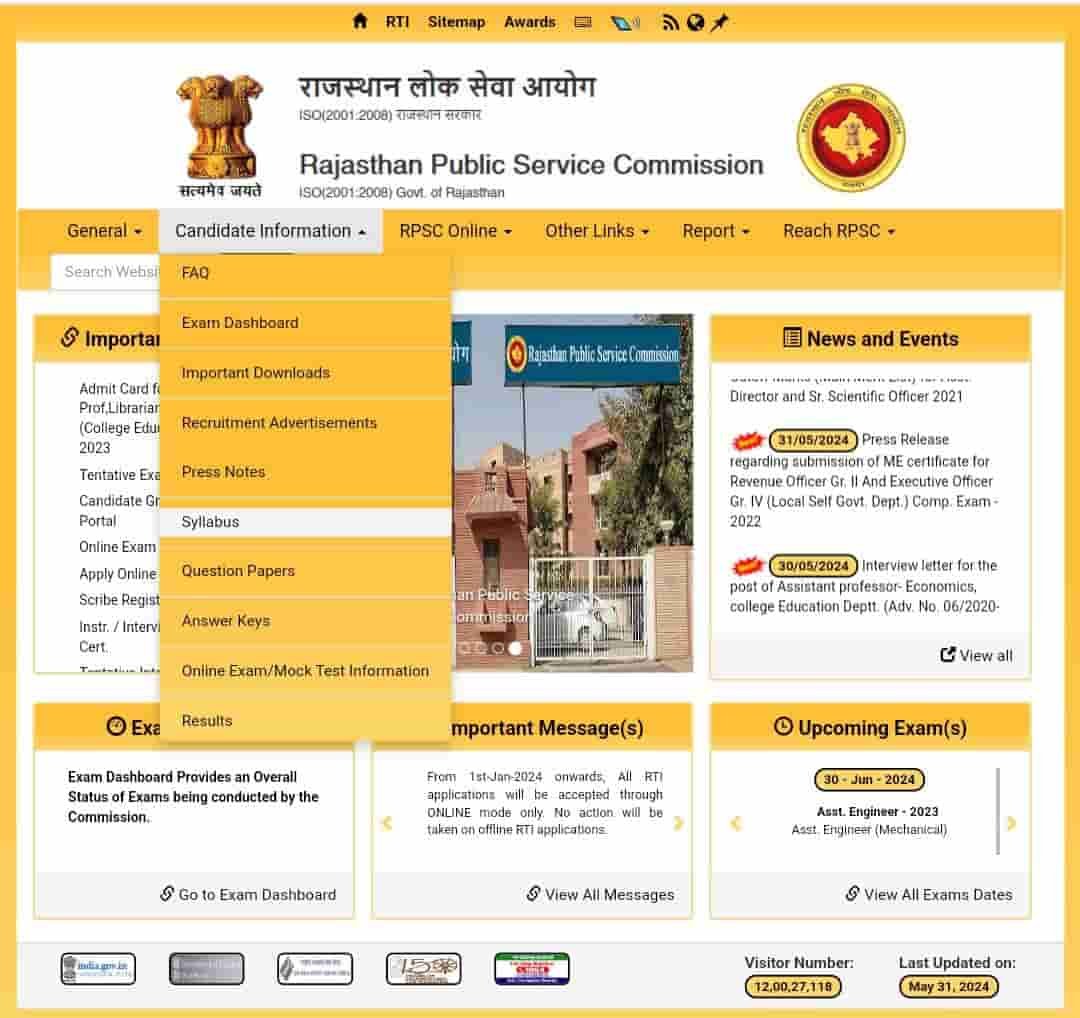 Rajasthan Police SI Syllabus 2024