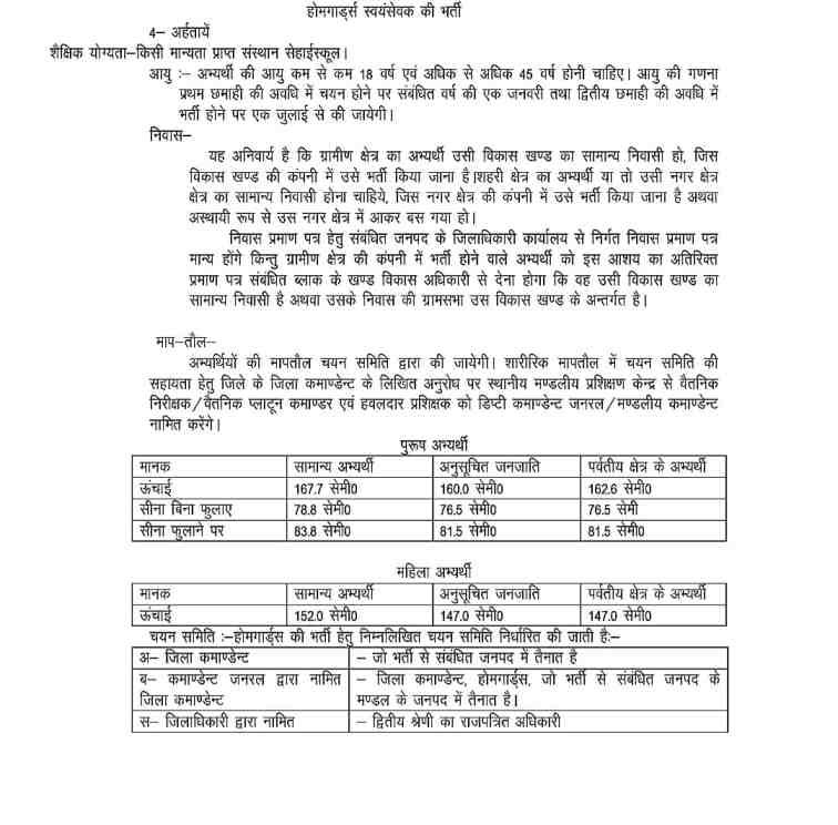 UP Home Gourd Bharti 2024 Notification