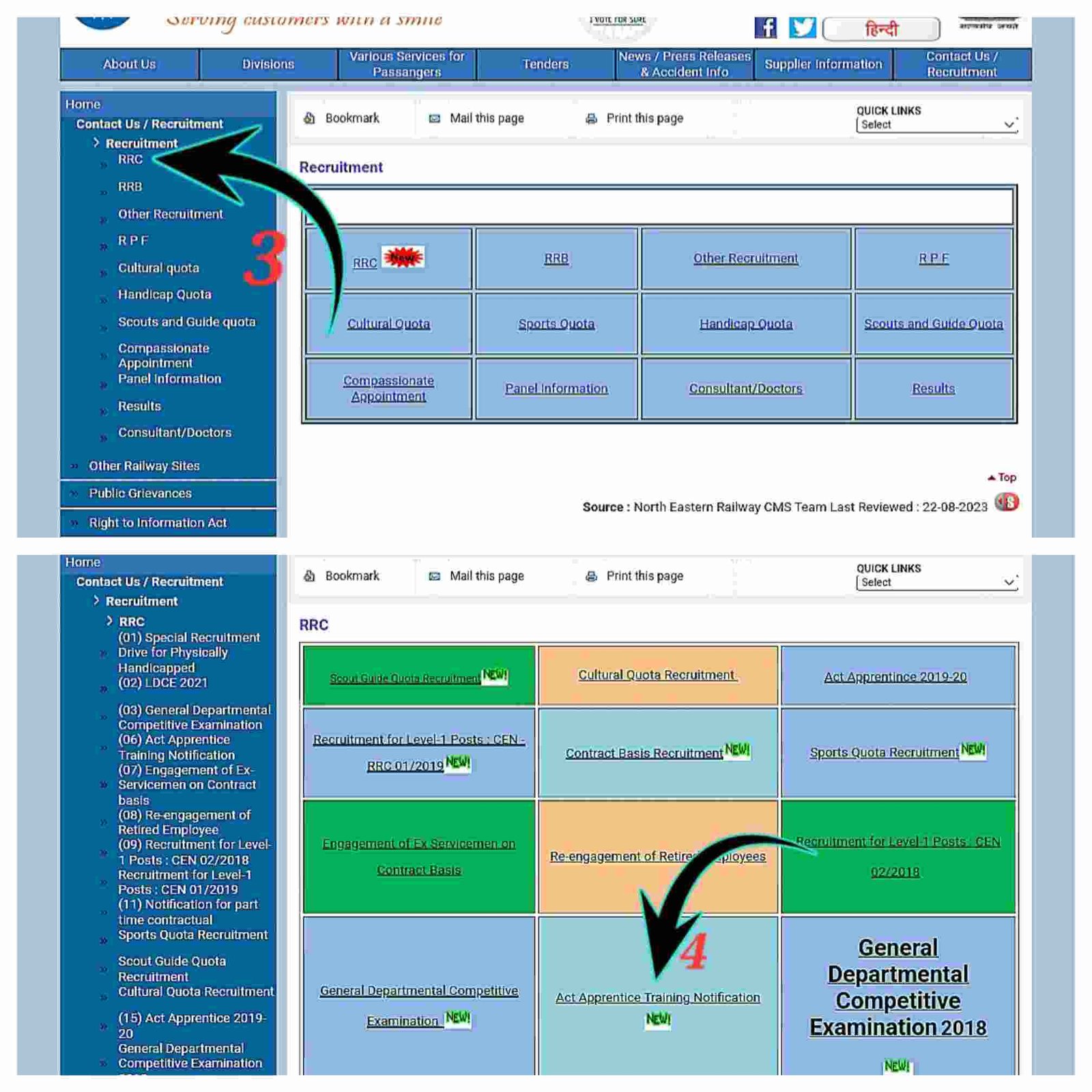 north eastern railway ACT Apprentice Training Notification