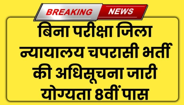 District Court Peon Vacancy 2024 Notification