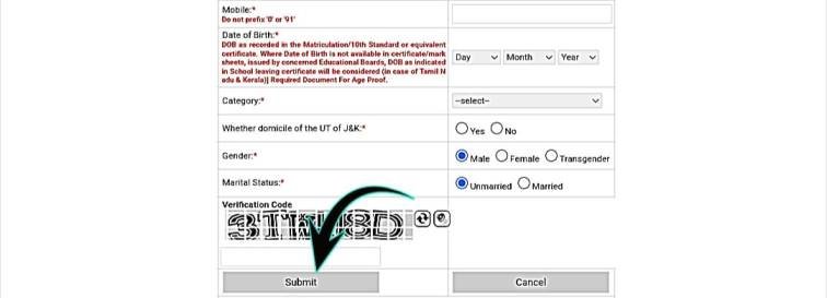 Fill Application Form For JKSSB Police Constable
