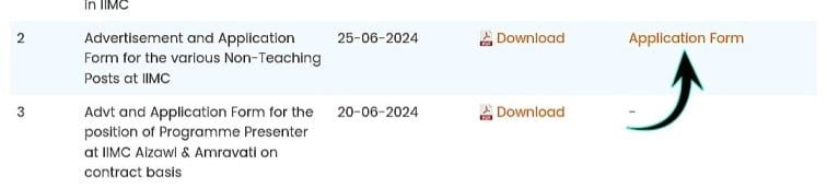  IIMC Vacancy 2024 Application Form