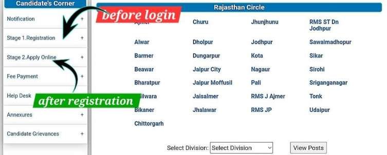 Rajasthan Post Office Vacancy Registration