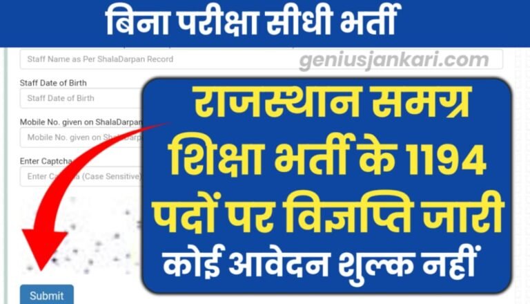 Rajasthan Samagra Shiksha Bharti 2024