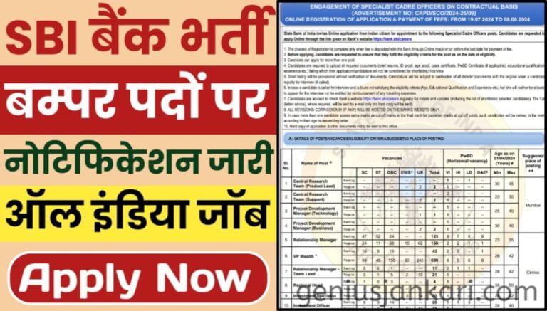 SBI New Vacancy Notification