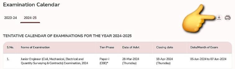 SSC Exam Date Calendar 2025 PDF Download