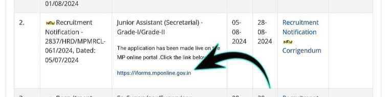 Apply Online For MPMRCL Junior Assistant Vacancy 2024