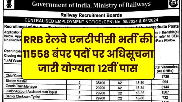 Railway NTPC Bharti 2024