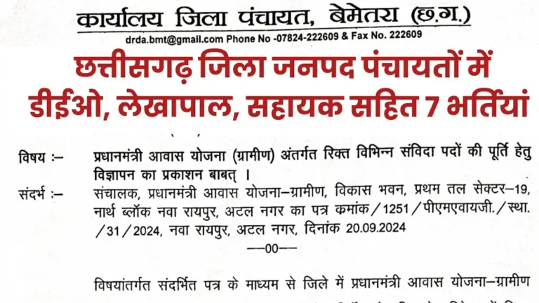 CG Zila Panchayat Bharti 2024