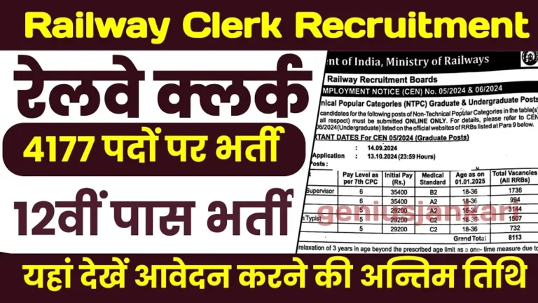 Railway Clerk Vacancy 2024