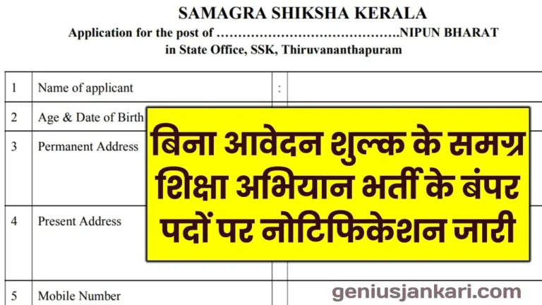 Samagra Shiksha Clerk Vacancy