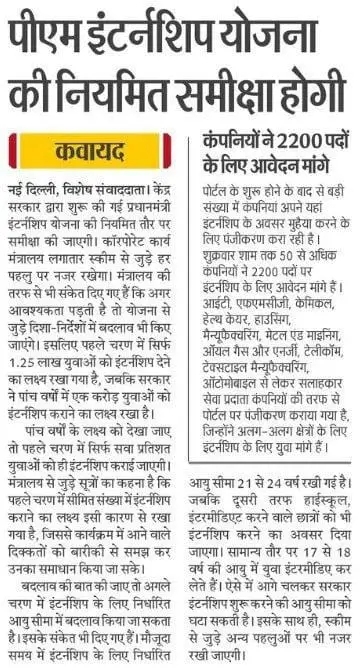 PM Internship Yojana 2024 Kya Hai