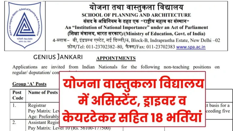 SPA Non Teaching Vacancy