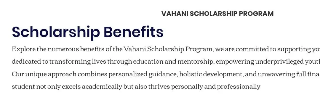 Vahani Scholarship Yojana 2025 Benefits