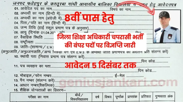District Education Officer Peon Vacancy 2024