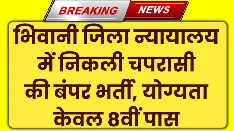 Bhiwani District Court Vacancy 2024