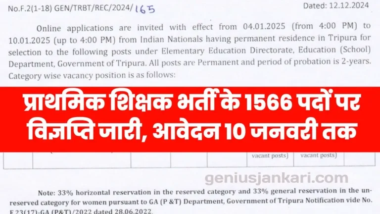 Primary Teacher Vacancy 2025