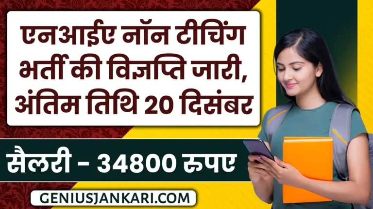 Rajasthan NIA Non Teaching Bharti 2024