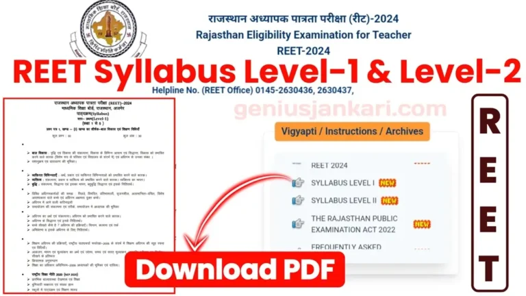 Rajasthan REET Syllabus
