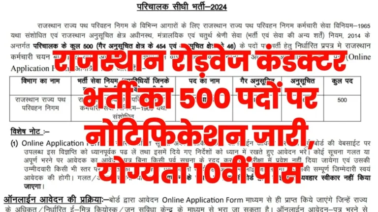Rajasthan Roadways Conductor Vacancy 2025