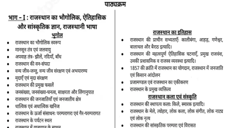REET Mains Level 1 Syllabus 2025