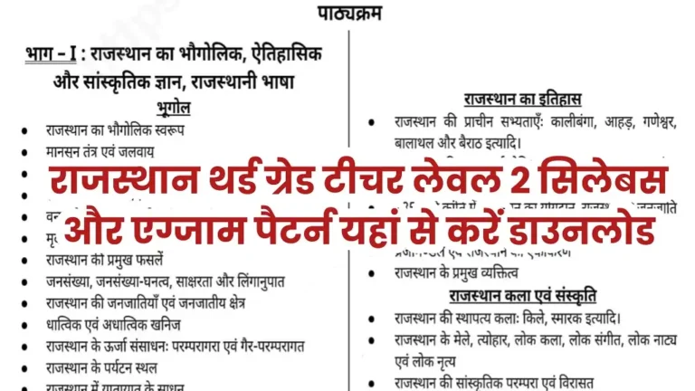 REET Mains Level 2 Syllabus 2025