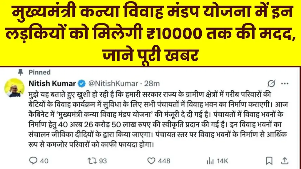 Mukhymantri Kanya Vivah Mandap Yojana 2025